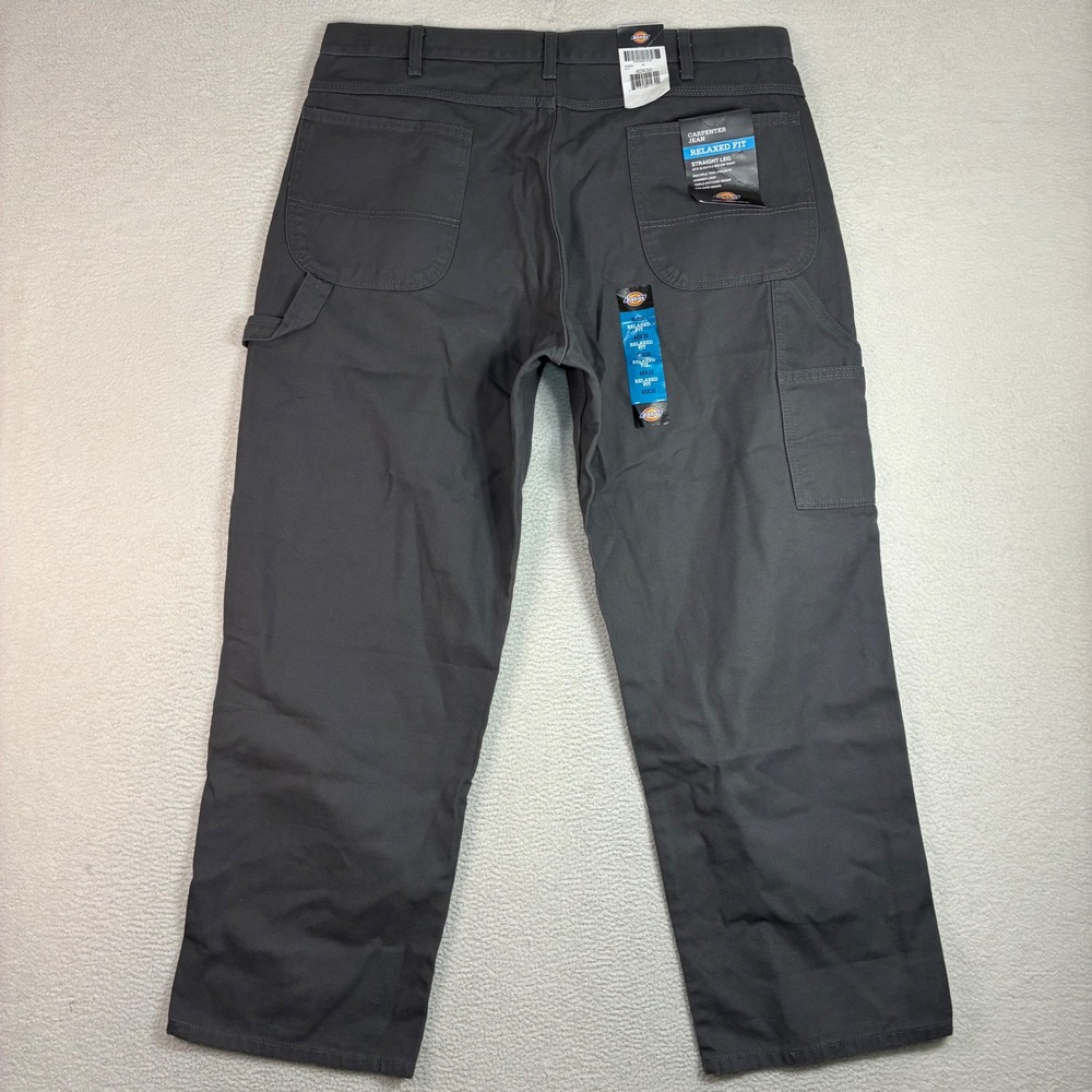 Dickies Carpenter Pant Men 40x30 Gray Relaxed Straight Duck Canvas Workwear NWT